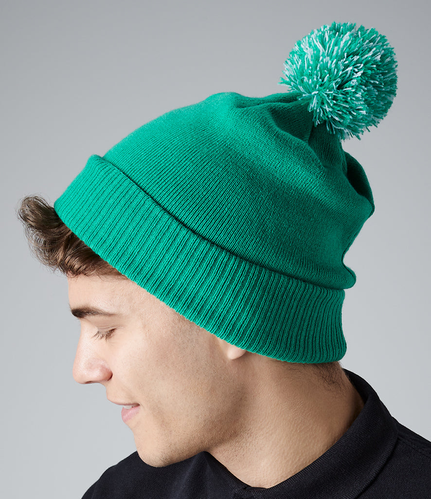 Contrast Pom Pom Beanie