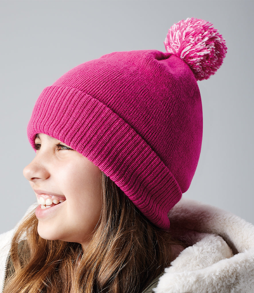 Contrast Pom Pom Beanie